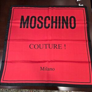 Moschino Couture Logo-Print Silk Scarf - Red
